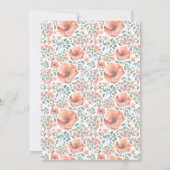 桃かわいらし花ブライダルシャワー招待状 招待状 (裏面)