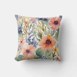 桃かわいらし花 クッション