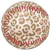 桃かわいらし茶色ヒョウ柄 ソフトボール (正面左)