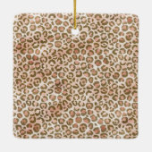 桃かわいらし茶色ヒョウ柄Be Brave セラミックオーナメント (裏面)