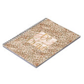 桃かわいらし茶色ヒョウ柄Be Brave ノートブック (左側)