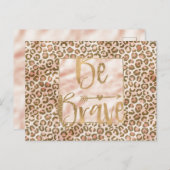 桃かわいらし褐色ヒョウ柄が勇敢 ポストカード (正面/裏面)