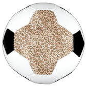 桃かわいらし褐色ヒョウ柄 サッカーボール (回転)