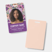 桃かわいらし・紫花文事業 バッジ (正面＆裏面)