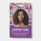 桃かわいらし・紫花文事業 バッジ (正面)