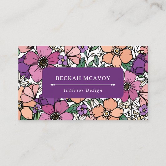 桃かわいらし・紫花文事業 名刺 (正面)