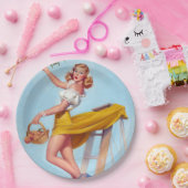 桃がピン留めされる ペーパープレート (パーティー)