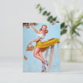 桃がピン留めされる ポストカード (スタンド正面)