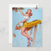 桃がピン留めされる ポストカード (正面/裏面)