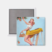 桃がピン留めされる マグネット (正面/裏面)