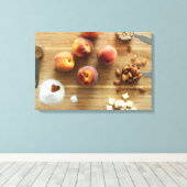 桃とアーモンドキャンバスプリント キャンバスプリント (インサイチュ (ウッドフロア))