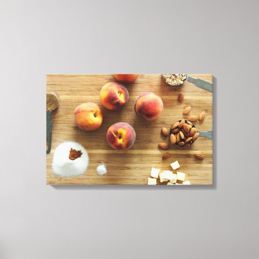 桃とアーモンドキャンバスプリント キャンバスプリント (正面)