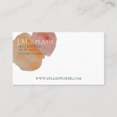 桃とオレンジの水彩のスプラッシュ名刺 名刺 (裏面)