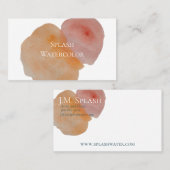 桃とオレンジの水彩のスプラッシュ名刺 名刺 (正面/裏面)