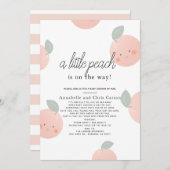 桃とクリームかわいいかわいいベビーシャワーbyメール 招待状 (正面/裏面)