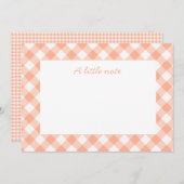 桃とクリームのフラットノートカード 招待状 (正面/裏面)