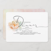 桃とクリームのフローラ台本リハーサルディナー 招待状 (正面/裏面)