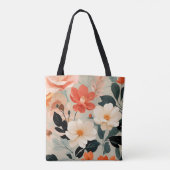 桃とクリームのフローラ トートバッグ (裏面)