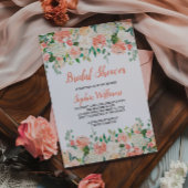 桃とクリームのブライダルシャワーの招待 招待状