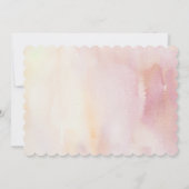 桃とクリームの花のエレガントな女の子の洗礼 招待状 (裏面)