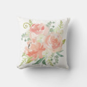 桃とクリームウォーターのカラーフローラ クッション (正面)