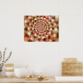 桃とクリームスパイラル ポスター (キッチン)