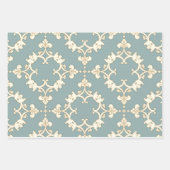 桃とクリームバラ包装紙セット ラッピングペーパーシート (正面2)