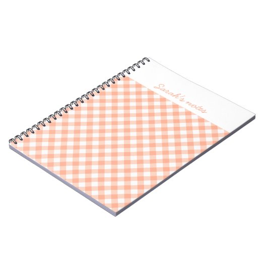 桃とクリームパーソナライズされた手帳 ノートブック (左側)