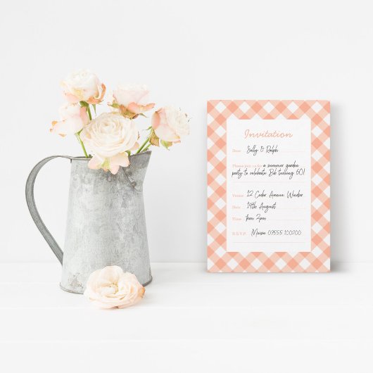 桃とクリームフラット招待状 招待状