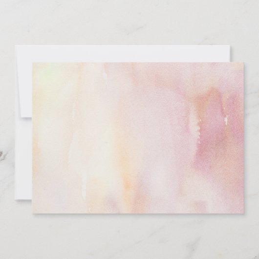 桃とクリームフローラ書道ベビーシャワー 招待状 (裏面)