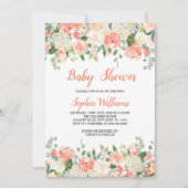 桃とクリームベビーシャワー招待状 招待状 (正面)