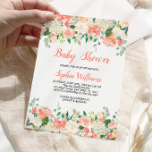 桃とクリームベビーシャワー招待状 招待状