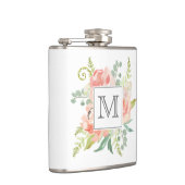 桃とクリームモノグラムのフローラ フラスク (右)