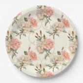 桃とクリーム紙プレート ペーパープレート (正面)
