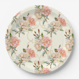 桃とクリーム紙プレート ペーパープレート