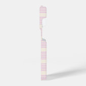 桃とクリーム5つのストライプパターン iPhoneケース (左側面)