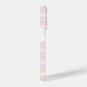 桃とクリーム5つのストライプパターン iPhoneケース (右側面)