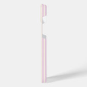 桃とクリーム5つのストライプパターン iPhoneケース (左側面)