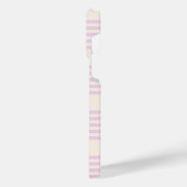 桃とクリーム5つのストライプパターン iPhoneケース (左側面)