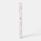 桃とクリーム5つのストライプパターン iPhone 16ケース (左側面)