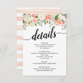 桃とコーラル フラワー ウェディングの詳細 エンクロージャーカード (正面/裏面)