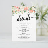 桃とコーラル フラワー ウェディングの詳細 エンクロージャーカード (スタンド正面)