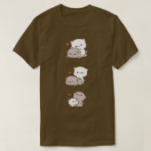 桃とゴマ猫 Tシャツ (デザイン正面)
