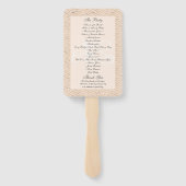桃とゴールドのシェブロンの結婚式プログラム ハンドファン (裏面)