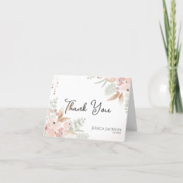 桃とサボリの水彩花 ブライダルシャワー サンキューカード