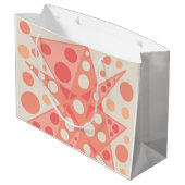 桃とサンゴの抽象芸術形状 ラージペーパーバッグ (裏面アングル)