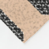 桃とターコイズの部族模様 フリースブランケット (角)