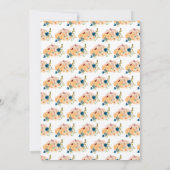 桃とネイビーブルーカボチャ赤ちゃんシャワーの招待 招待状 (裏面)