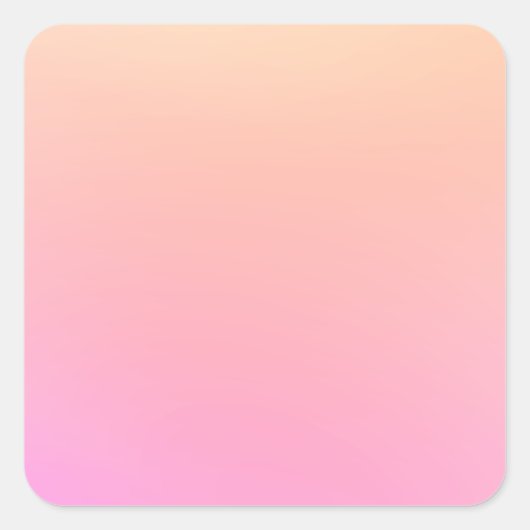桃とピンクのグラデーション スクエアシール (正面)