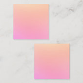 桃とピンクのグラデーション スクエア名刺 (正面/裏面)
